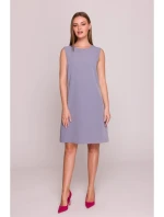 Šaty bez rukávů šedá model 21154733 - STYLOVE Šaty bez rukávů šedá model 21154733 - STYLOVE