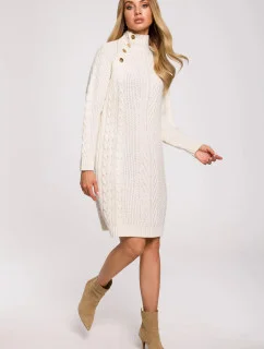 Dámské svetrové šaty model 19358946 béžové - Made Of Emotion