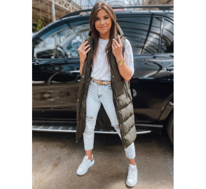 Dámská prošívaná vesta ELLA zelená FashionStreet TY3032