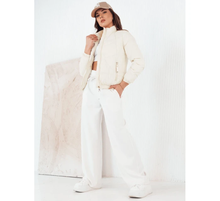 Dámská prošívaná přechodová bunda SALECA ecru FashionStreet TY4252