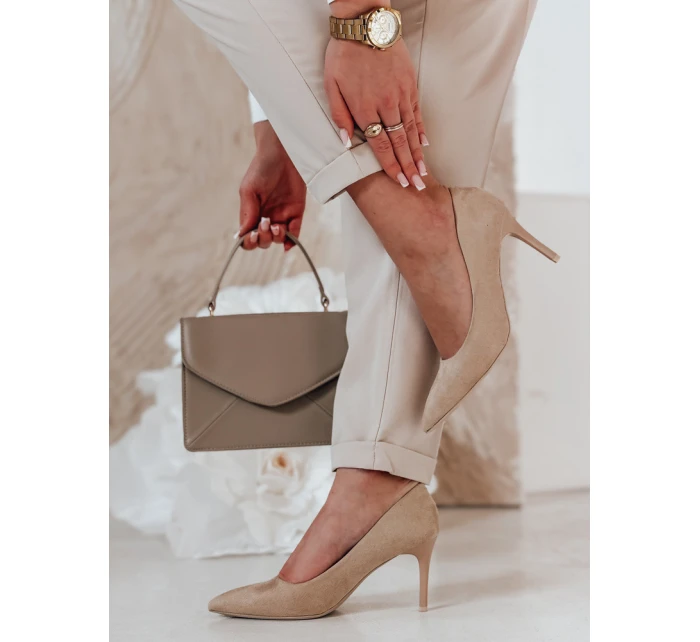 Dámské boty na podpatku LAVENZA beige FashionStreet ZY0718