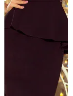 Elegantní černé dámské midi šaty s volánkem model 6332290