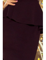 Elegantní černé dámské midi šaty s volánkem model 6332290
