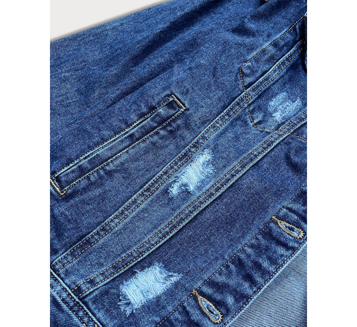 Tmavě modrá dámská džínová bunda (D3578)