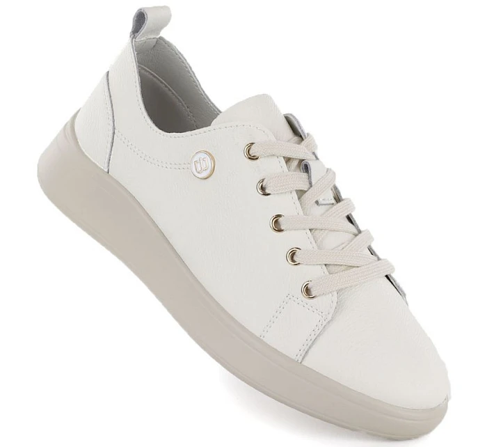 Dámské béžové kožené polobotky Vinceza 41508 dámské