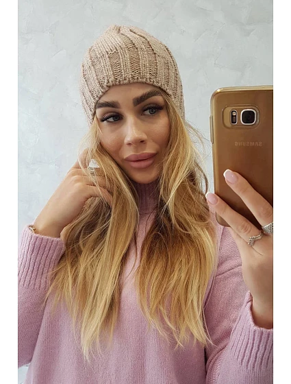 Fleecová čepice Ida model 18751197 tmavě béžová - K-Fashion
