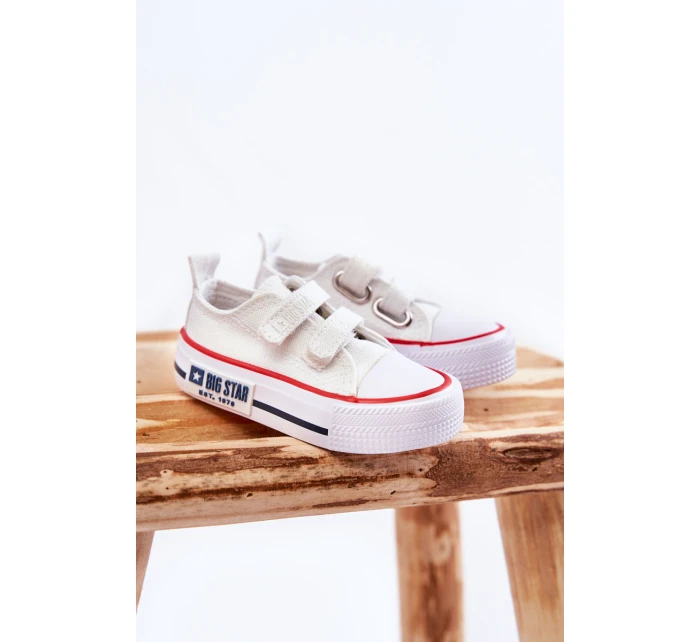 Dětské látkové tenisky se suchým zipem BIG STAR model 21594950 Bílá - Big Star Shoes Dětské látkové tenisky se suchým zipem BIG STAR model 21594950 Bílá - Big Star Shoes