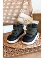 Dětské zimní boty sněhule na suchý zip zeleno-černé Darlene Dětské zimní boty sněhule na suchý zip zeleno-černé Darlene