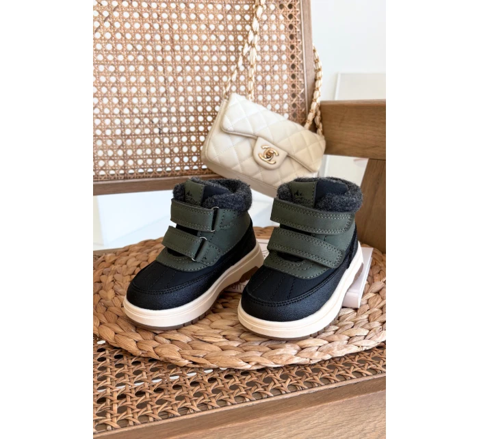 Dětské zimní boty sněhule na suchý zip zeleno-černé Darlene Dětské zimní boty sněhule na suchý zip zeleno-černé Darlene