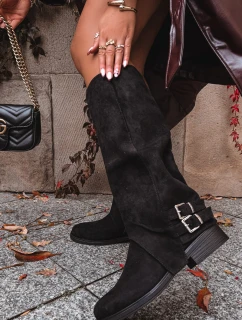 Zateplené dámské kozačky s černé model 21715385 - Boto