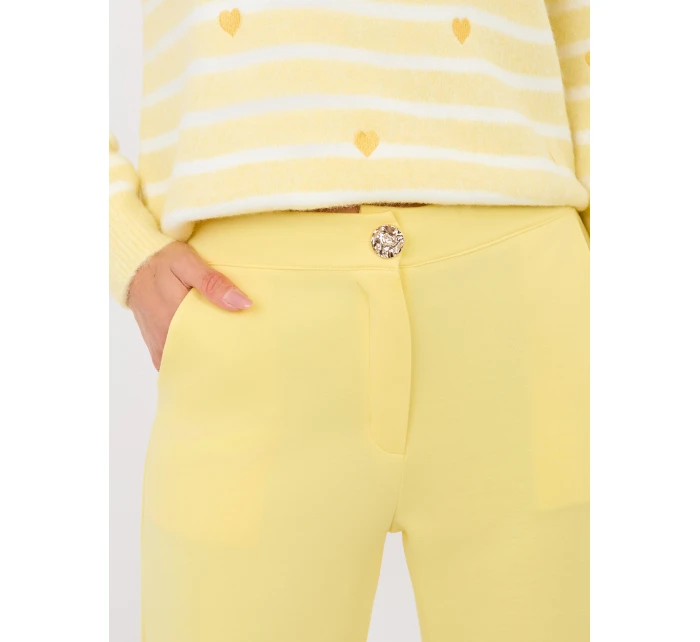 Spodnie IT SP model 21910974 jasny żółty - FPrice Spodnie IT SP model 21910974 jasny żółty - FPrice