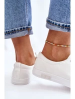 Dámské hladké nízké tenisky Big Star LL274058 Bílé Dámské hladké nízké tenisky Big Star LL274058 Bílé