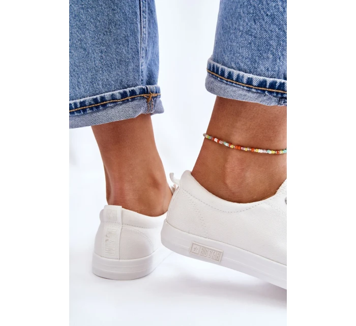 Dámské hladké nízké tenisky Big Star LL274058 Bílé Dámské hladké nízké tenisky Big Star LL274058 Bílé