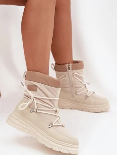 Dámské sněhule na zip Lee Cooper – béžové