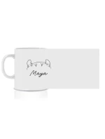 Personalizovaný klasický bílý keramický hrníček 300 ml se zvířecími oušky 