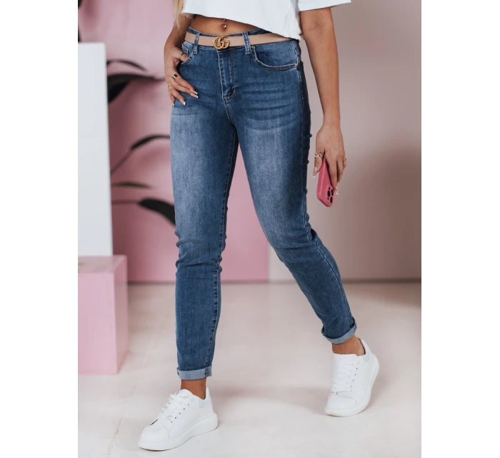 Dámské džíny slim fit mid-rise FLEXI navy blue FashionStreet UY2389