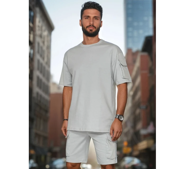 Pánská základní šedá souprava FashionStreet AX0797