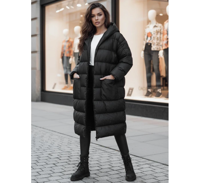 Dámská zimní bunda oversize s kapucí černá Dstreet model 21995430 - FashionStreet