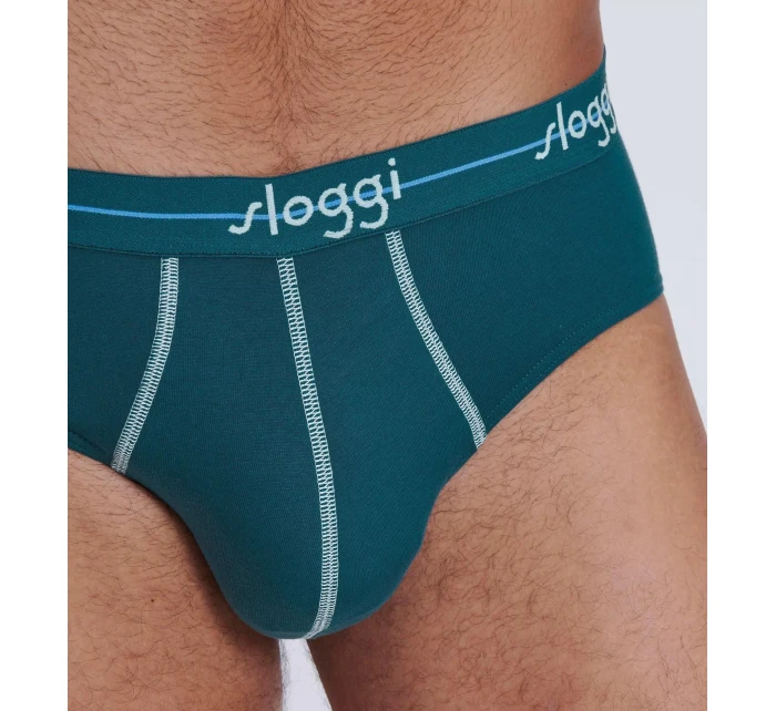 Pánské slipy men Start Midi C2P box - UNKNOWN - modrozelené V017 - SLOGGI