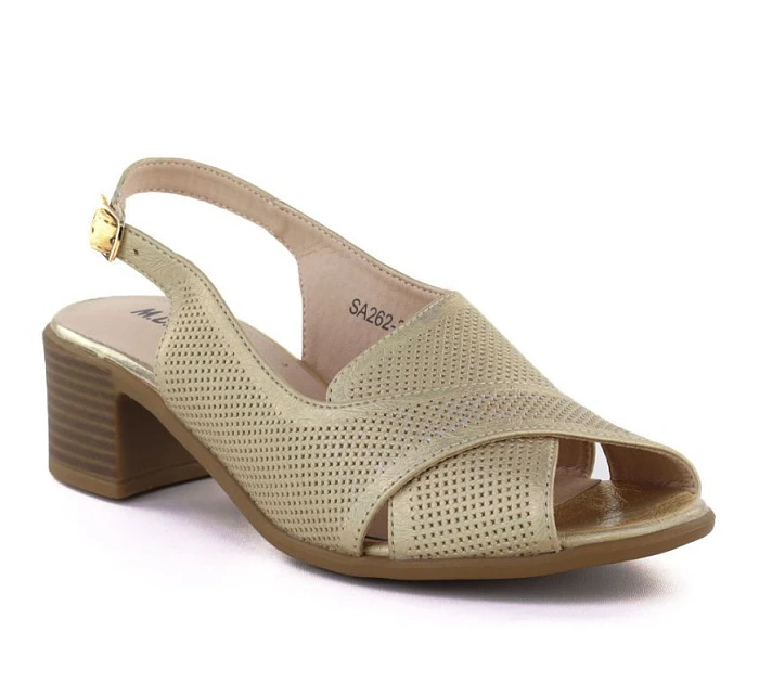 Dámské pohodlné zlaté sandály na jehlovém podpatku M.Daszynski SA262-3