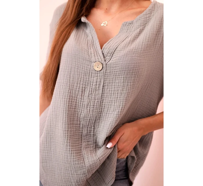 Dámská mušelínová košile s knoflíkem fango