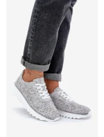 Semišové Vzorované Sportovní Boty Na Platformě S Leskem D&A LR51-635 Stříbrné Semišové Vzorované Sportovní Boty Na Platformě S Leskem D&A LR51-635 Stříbrné