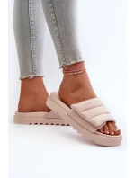 Dámské pantofle na platformě Big Star Béžová Dámské pantofle na platformě Big Star Béžová