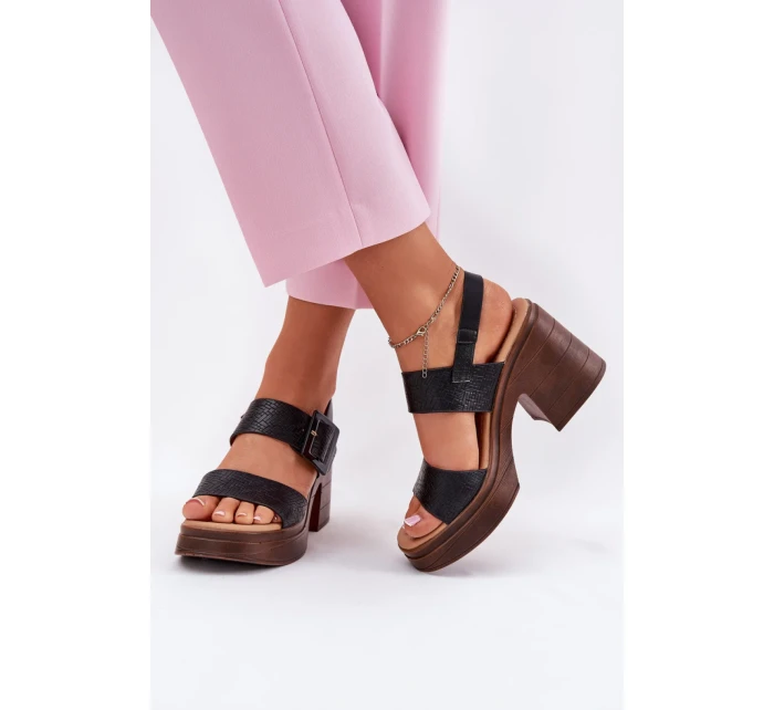 Sandály na podpatku model 213164 Step in style Sandály na podpatku model 213164 Step in style