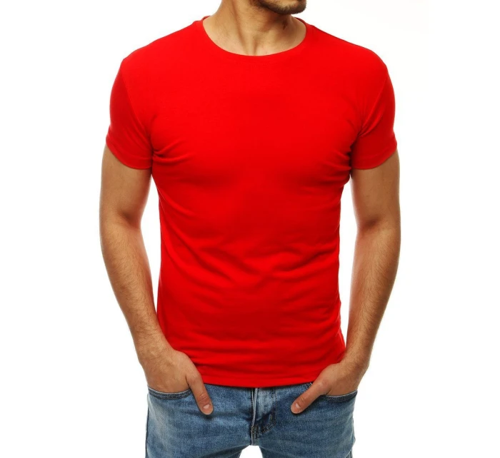 Pánské tričko bez potisku červené model 21962387 - Dstreet Pánské tričko bez potisku červené model 21962387 - Dstreet