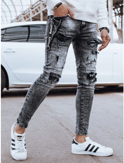 Pánské černé džínové kalhoty FashionStreet UX4322