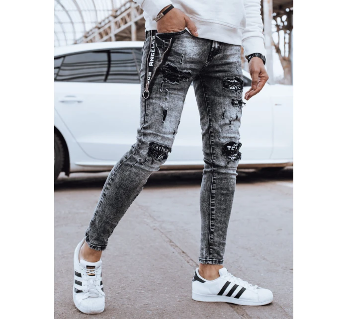 Pánské černé džínové kalhoty FashionStreet UX4322