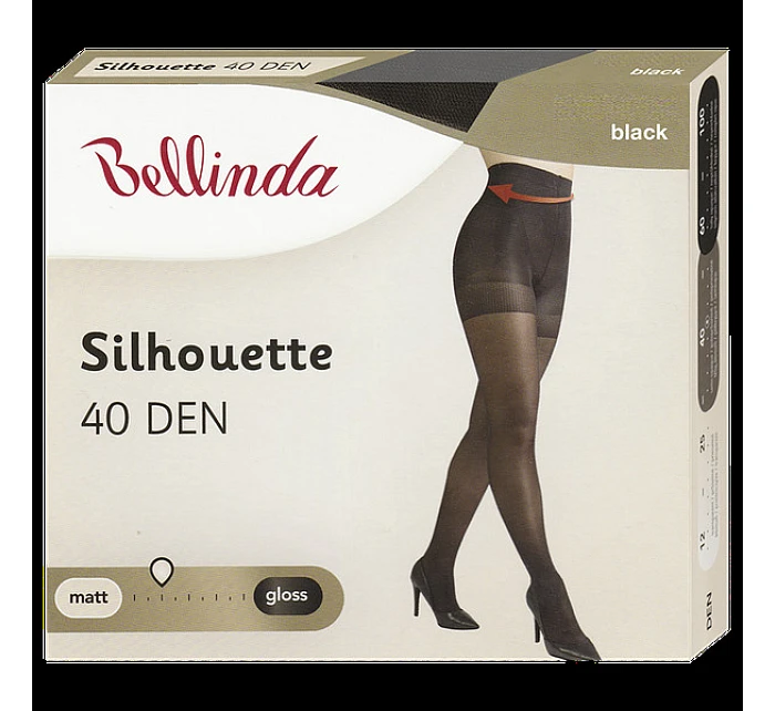 Tvarující punčochové kalhoty bez zesíleného sedu SILHOUETTE 40 DEN - BELLINDA - černá