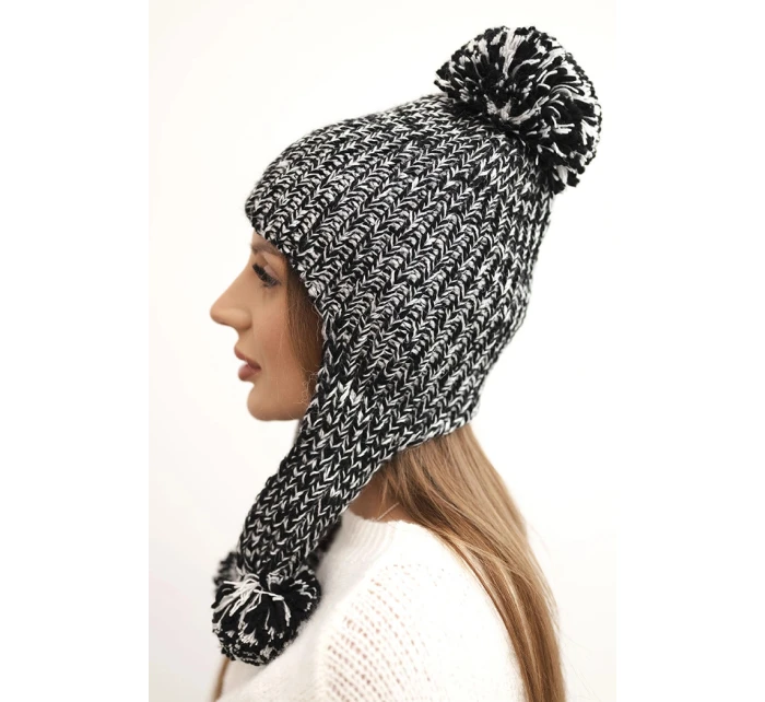 Dámská čepice ušanka Emma K343 černá Dámská čepice ušanka Emma K343 černá