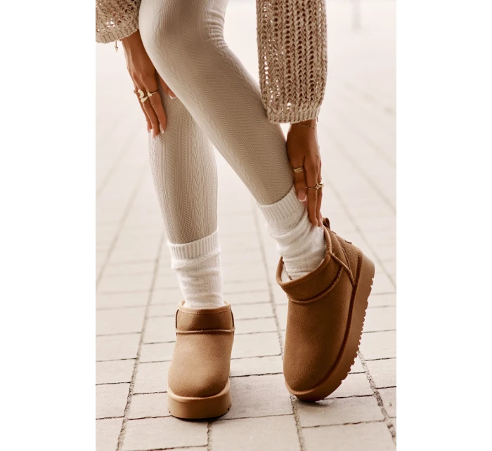 Dámské Velurové Sněhule Na Platformě Camel model 21670462 - Boto Dámské Velurové Sněhule Na Platformě Camel model 21670462 - Boto