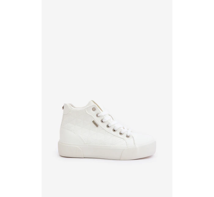 Zateplené Dámské Tenisky Se Švy Bílé Big Star OO274A479 Zateplené Dámské Tenisky Se Švy Bílé Big Star OO274A479