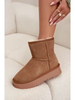 Dámské sněhule z přírodního semiše na platformě Camel model 21709740 - Boto Dámské sněhule z přírodního semiše na platformě Camel model 21709740 - Boto