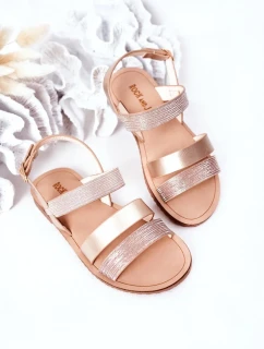 Dětské Lesklé Sandály Růžové Zlato Natalie