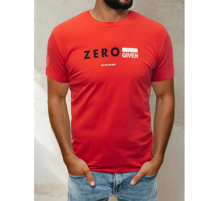 Pánské tričko s potiskem červené FashionStreet RX4742