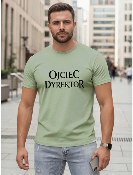 Tshirt męski klasyczny z napisem bawełniany zielony model 22217862 - FashionStreet Tshirt męski klasyczny z napisem bawełniany zielony model 22217862 - FashionStreet