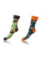 Veselé ponožky 2 páry CRAZY SOCKS 2x - BELLINDA - světle modrá