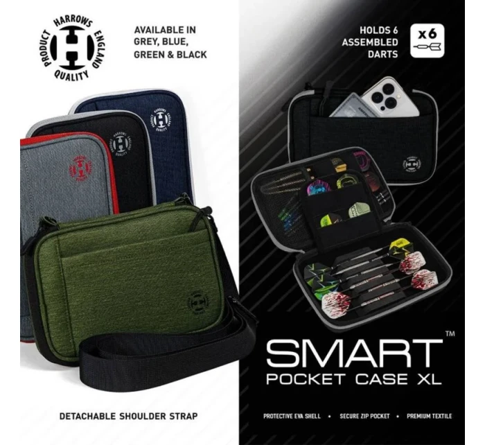 Harrows Smart Case 6 XL SmartcaseXL pouzdro na šipky šedé/červené