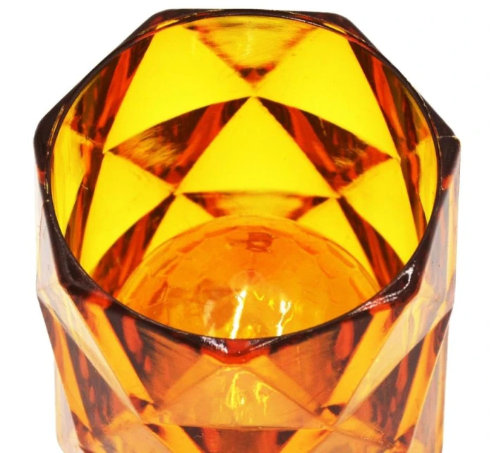 MINI DEKORATIVNÍ LAMPA 6 CM JANTAROVÁ TEPLÁ BÍLÁ 1 LED