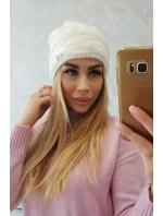 Fleecová čepice ecru model 18751441 - K-Fashion Fleecová čepice ecru model 18751441 - K-Fashion