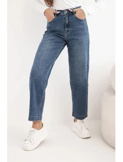 Dámské džíny s širokými nohavicemi a vysokým pasem M.Sara modré