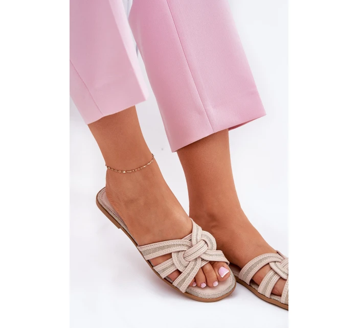 Dámské Plážové Sandály S Pásky Béžové model 21689705 - Boto Dámské Plážové Sandály S Pásky Béžové model 21689705 - Boto