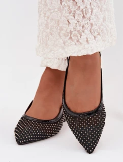 model 22032133 síťované baleríny s otevřenou patou Černé - Boto