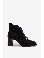 Dámské semišové botky na podpatku Artiker – černé Dámské semišové botky na podpatku Artiker – černé