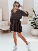 Letní mušelínové šaty LYVONNE tmavě hnědé FashionStreet EY2617