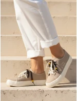 Dámské tenisky tenisky s ozdobnými korálky béžové ZY1408