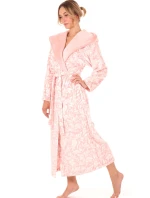 Dámský župan Flora s kapucí 3956 3053 vzorovaný růžová perla - Vestis
